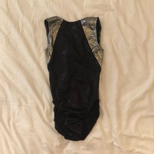 gymnastics leotard black/silver